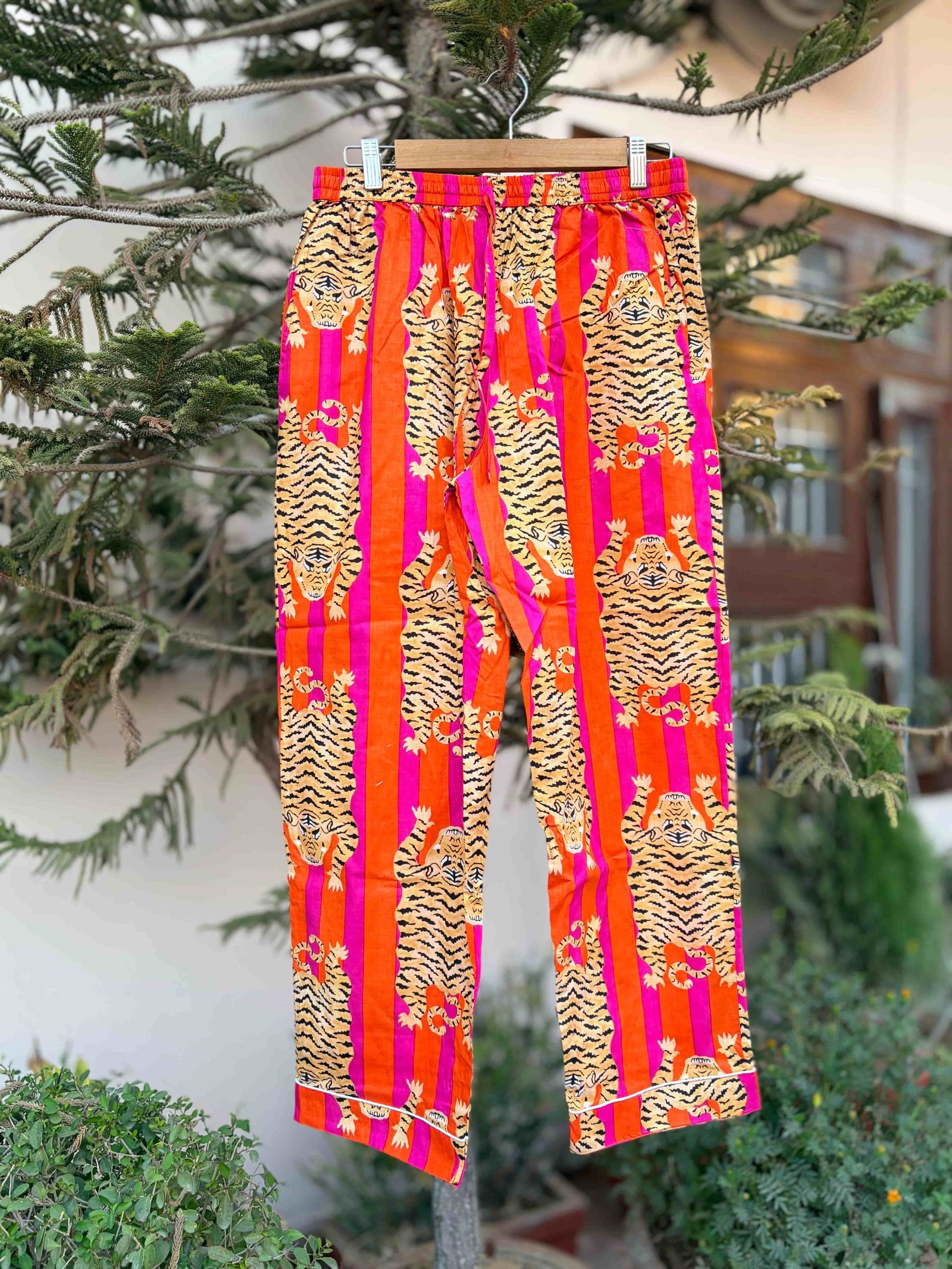 Tiger Trail Stripe Cotton Pajamas Set