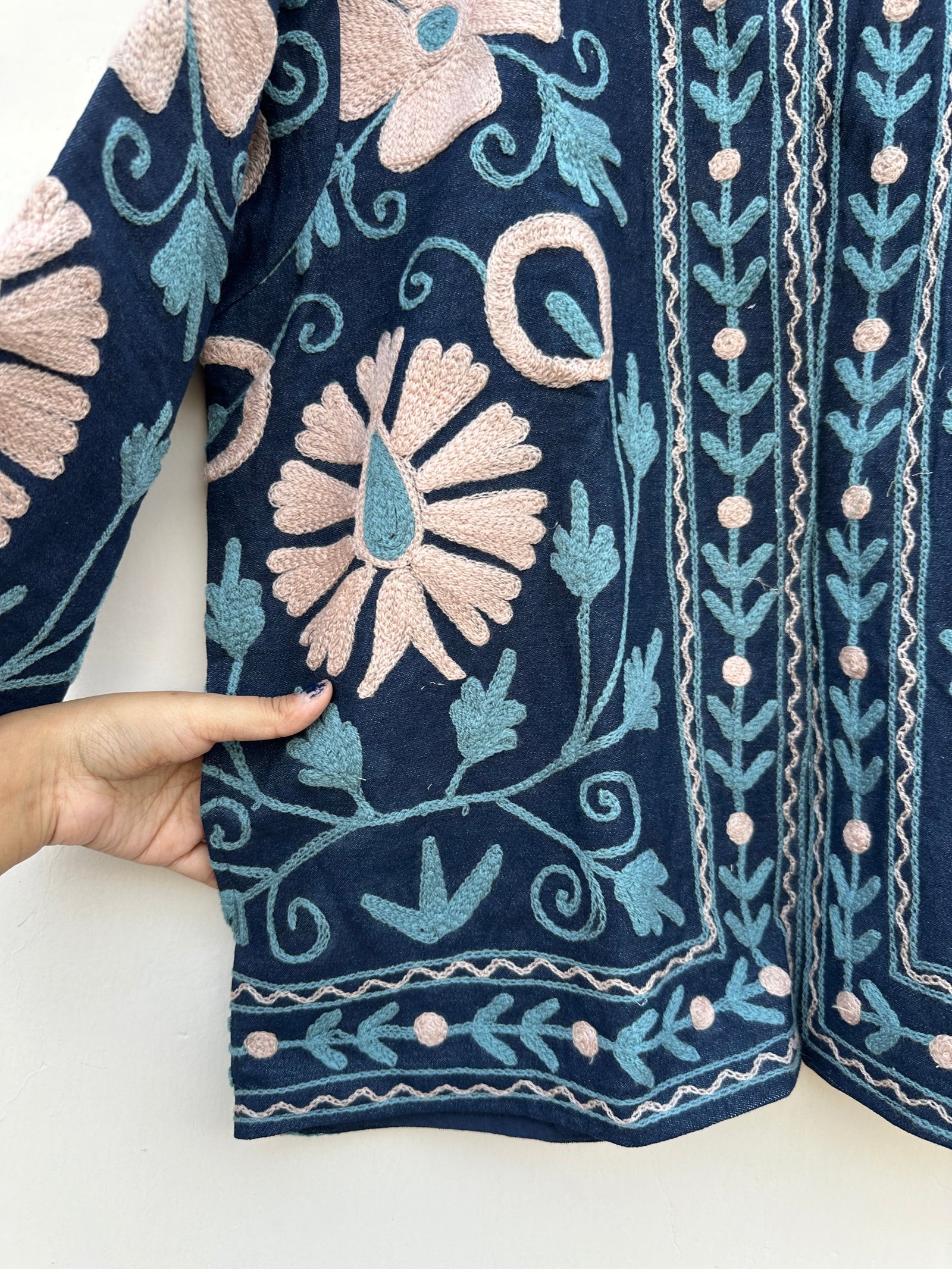 Indigo & Seafoam Suzani Denim Jacket