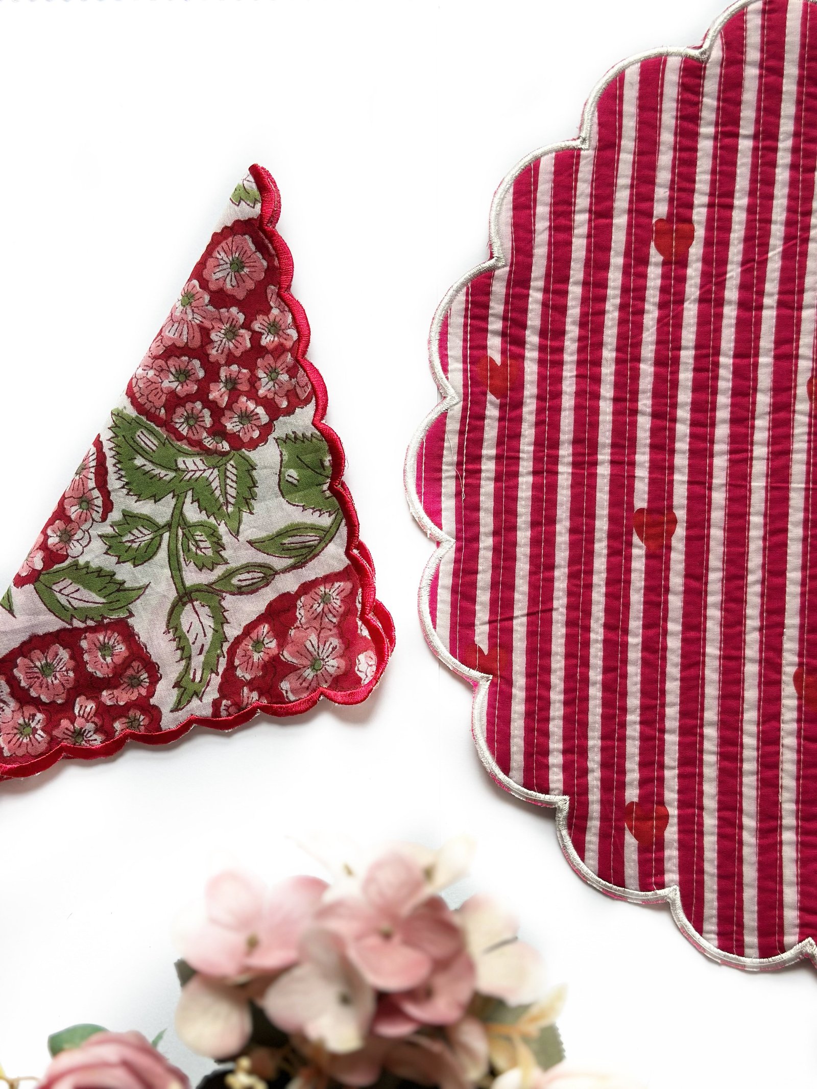 Bloosom Vine Quilted Placemats & Napkin Set of 6