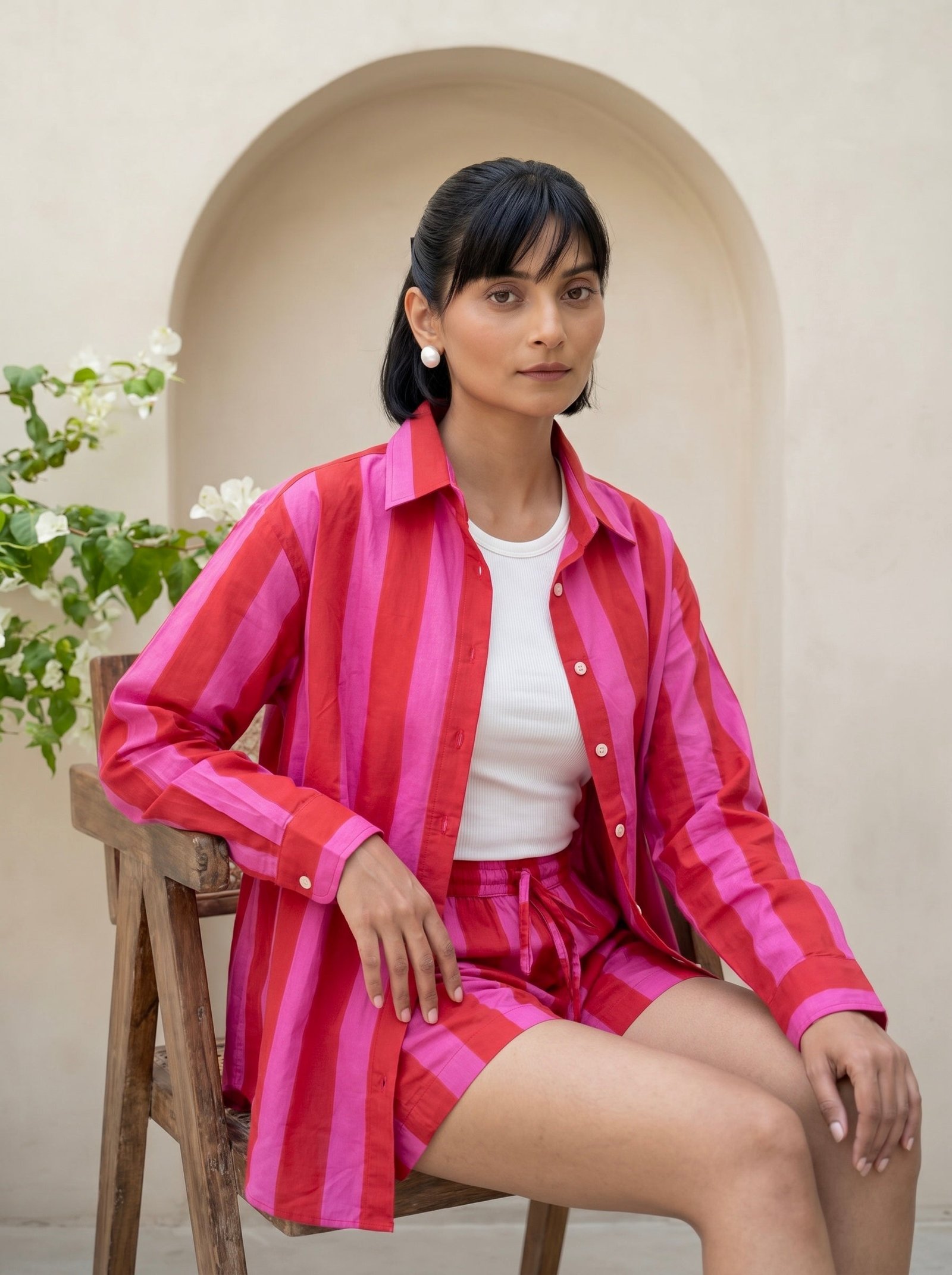 Candy Pink Bold Stripe Co-Ord Set