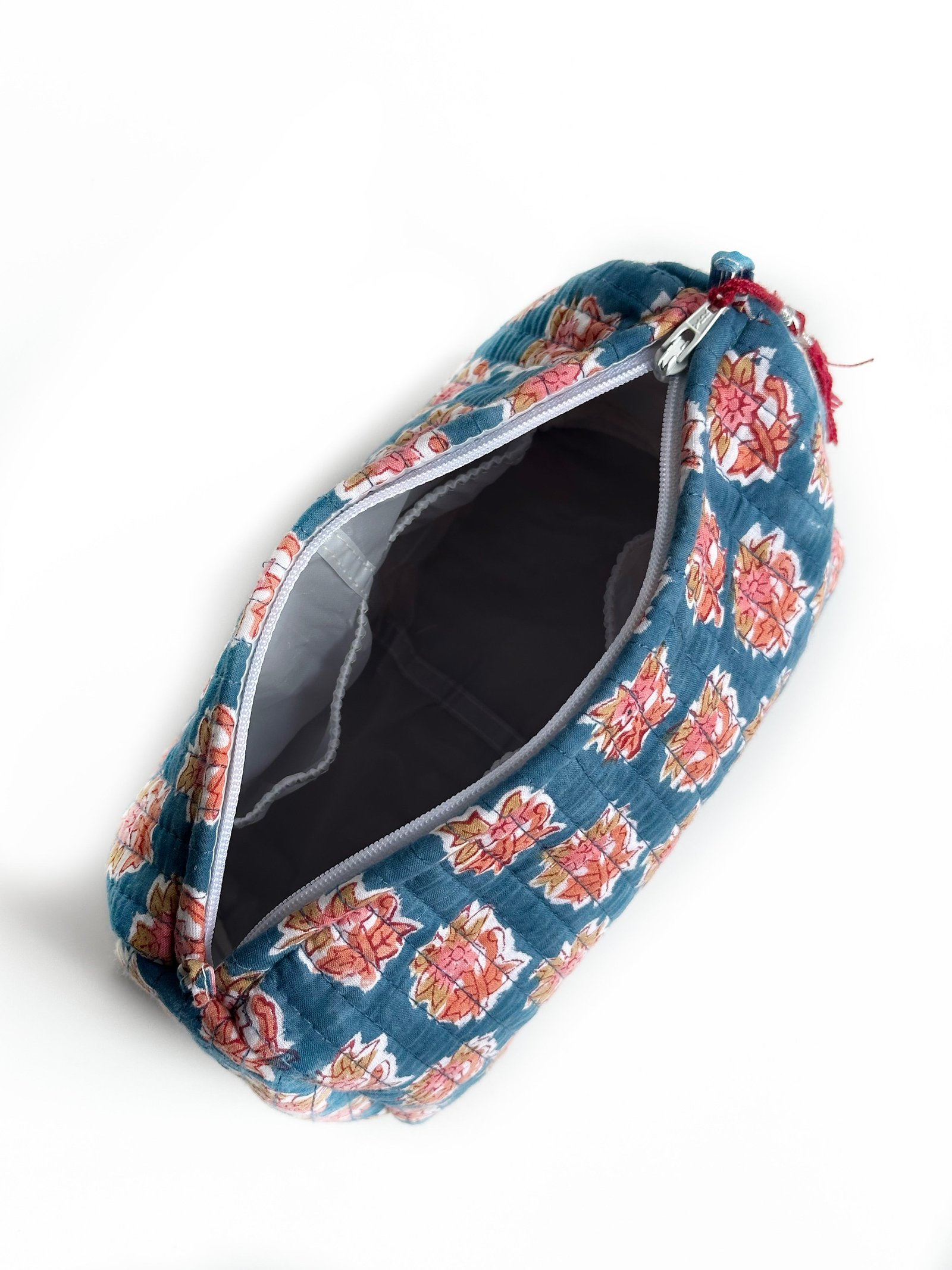 Blue Blossom Quilted Pouch (set of 3)
