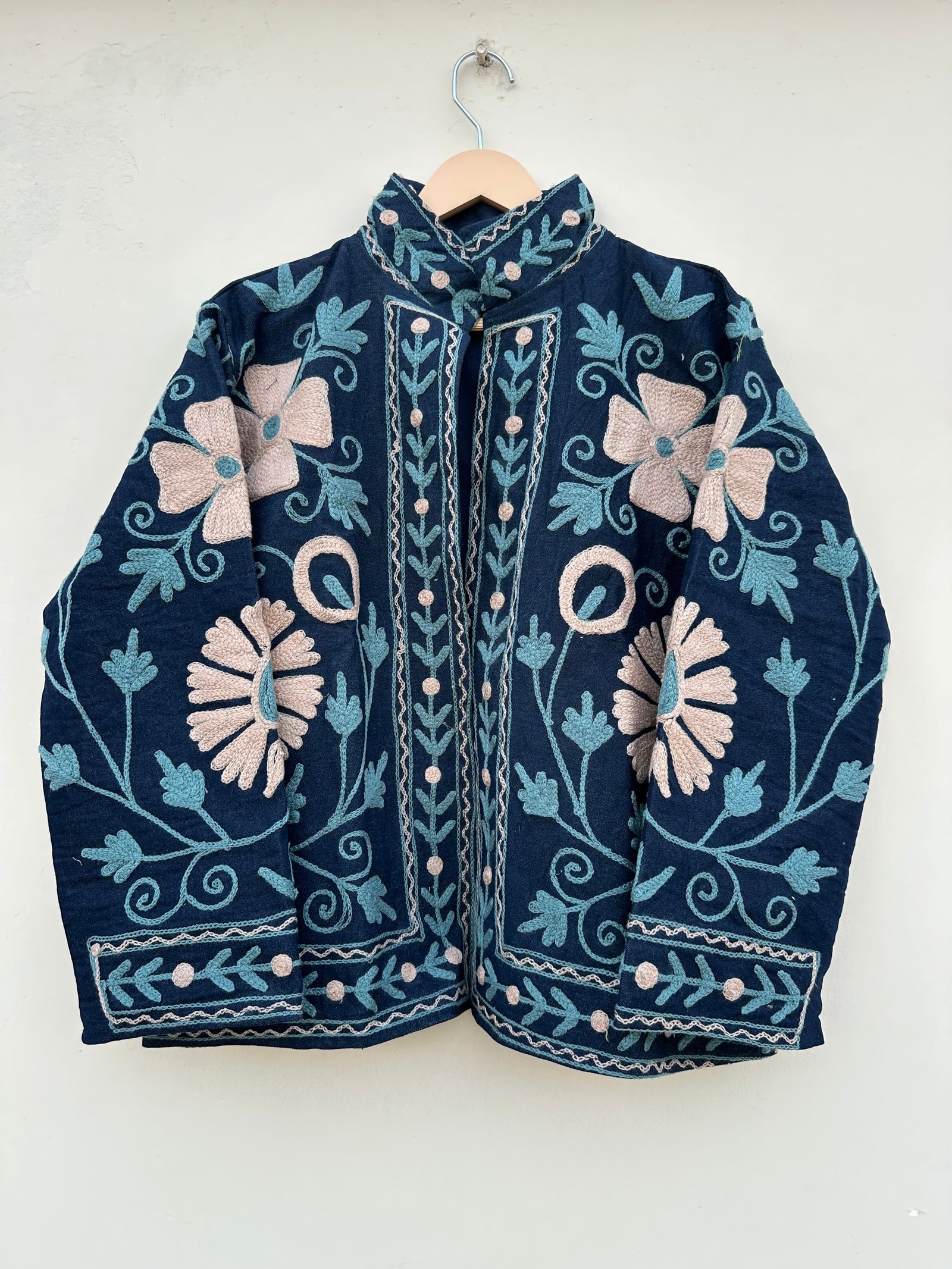 Indigo & Seafoam Suzani Denim Jacket