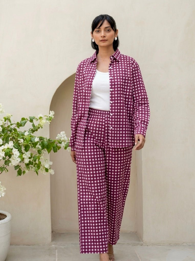 Berry Gingham Co-Ord Set