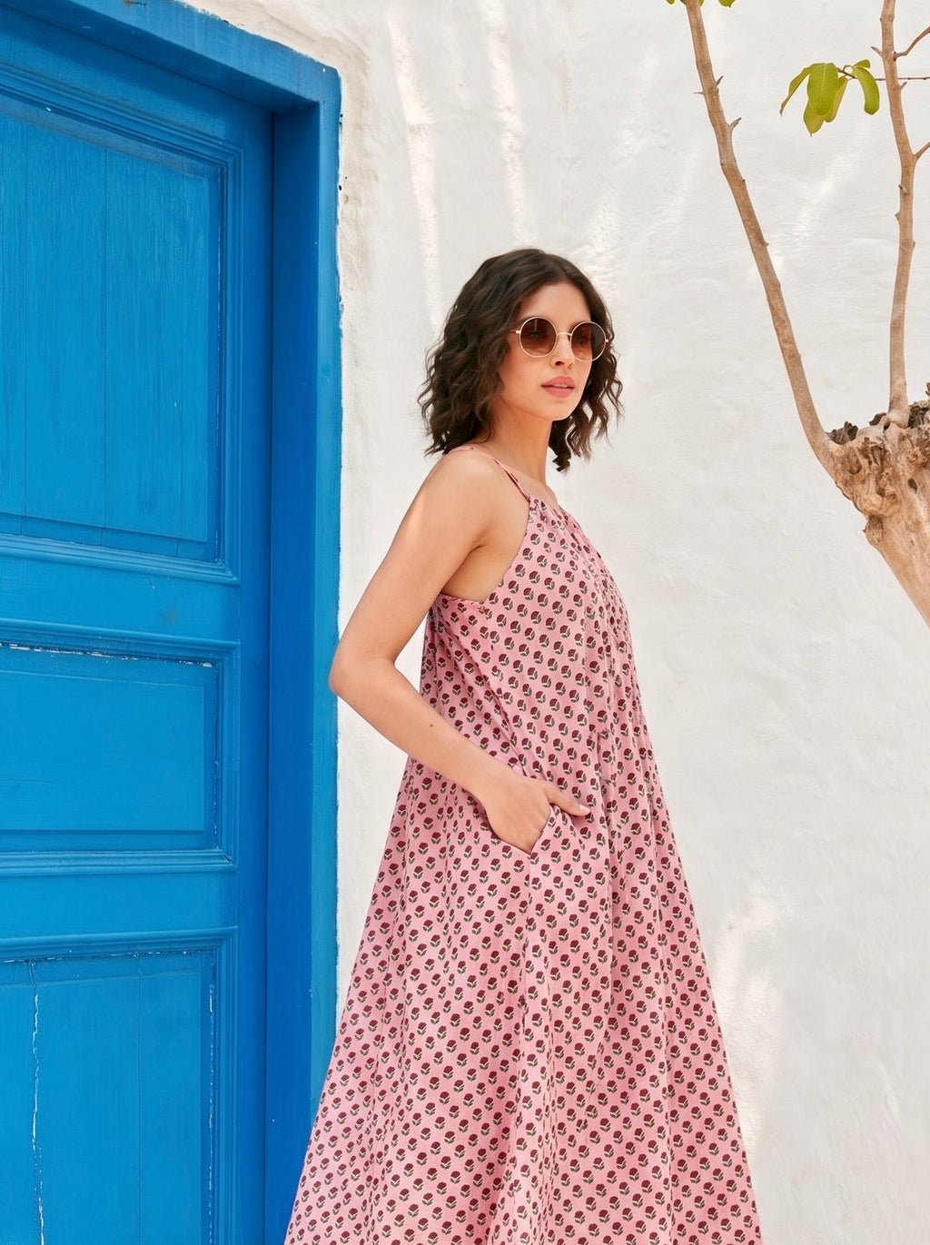 Blush Blossom Cotton Maxi Dress