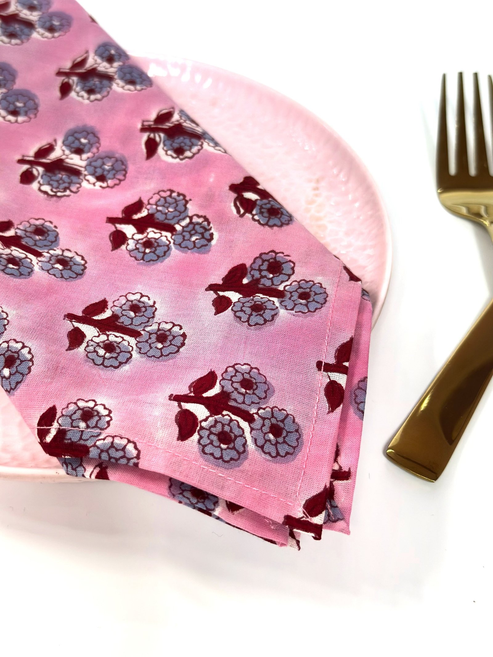 Blush Berry Floral Cotton Napkin (Set of 6 )