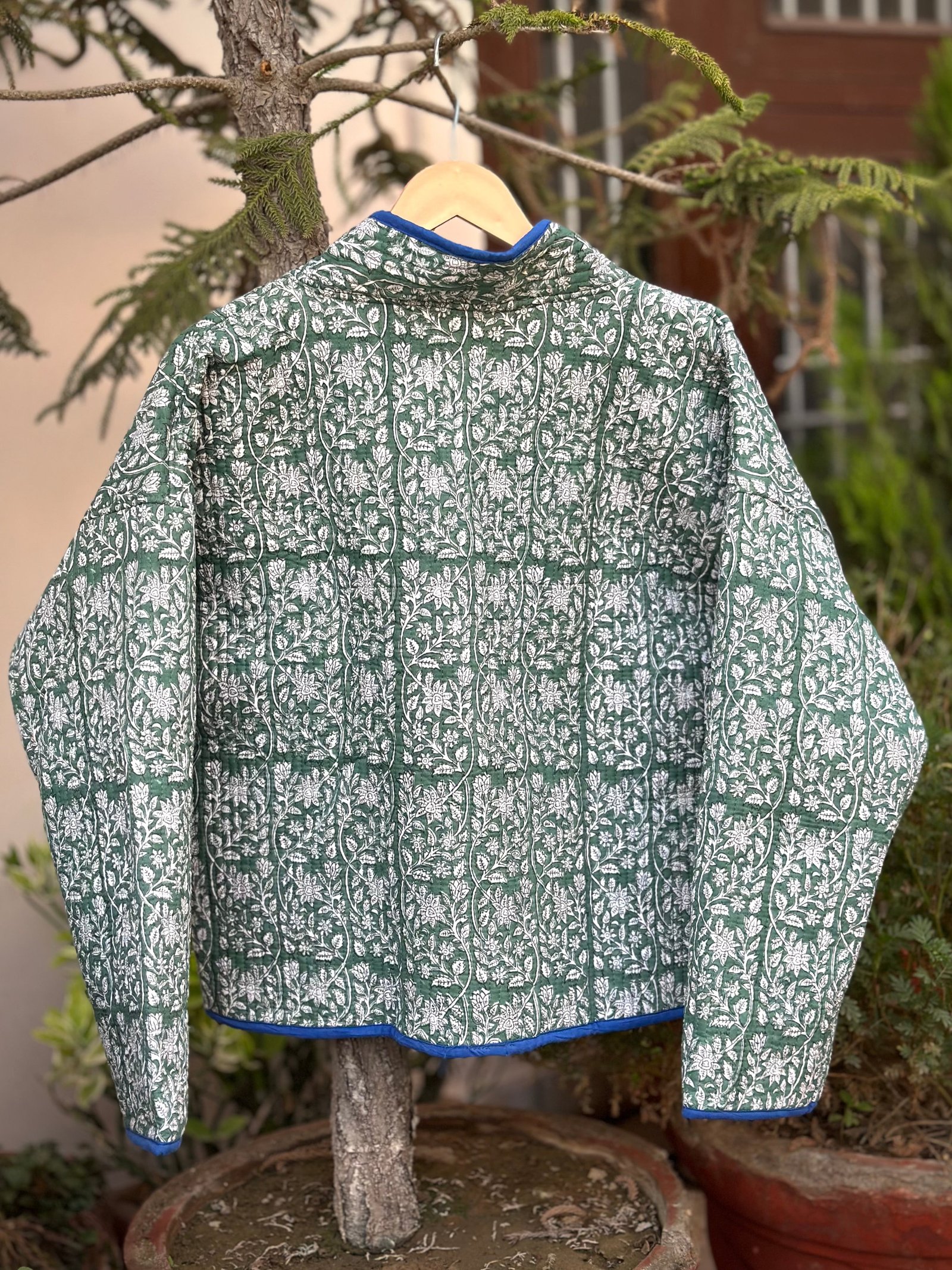 Emerald Vine Handcrafted Quilted Jacket