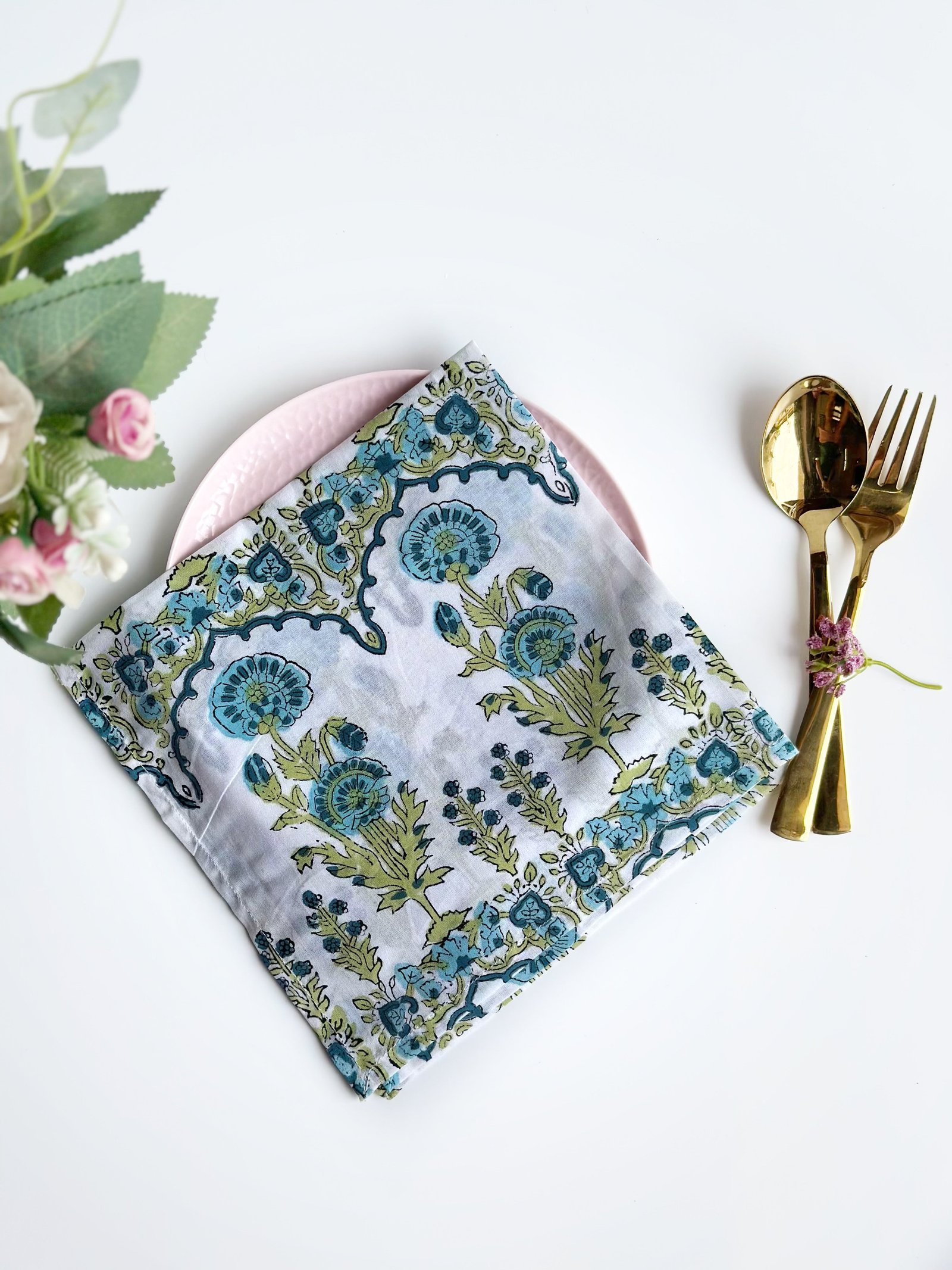 Blue Heritage Floral Cotton Napkin (Set of 6)