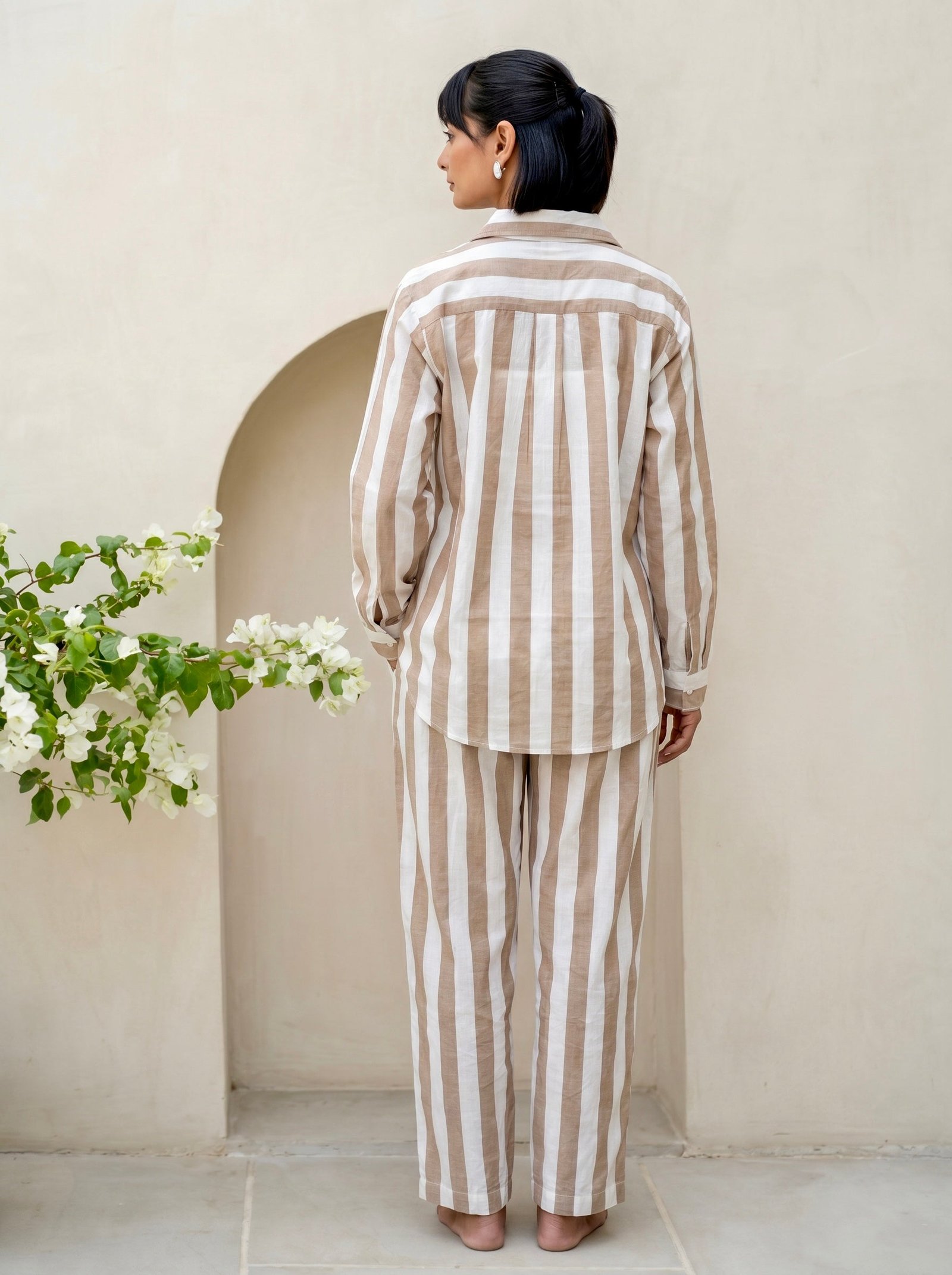 Sand Beige Stripe Co-Ord Set