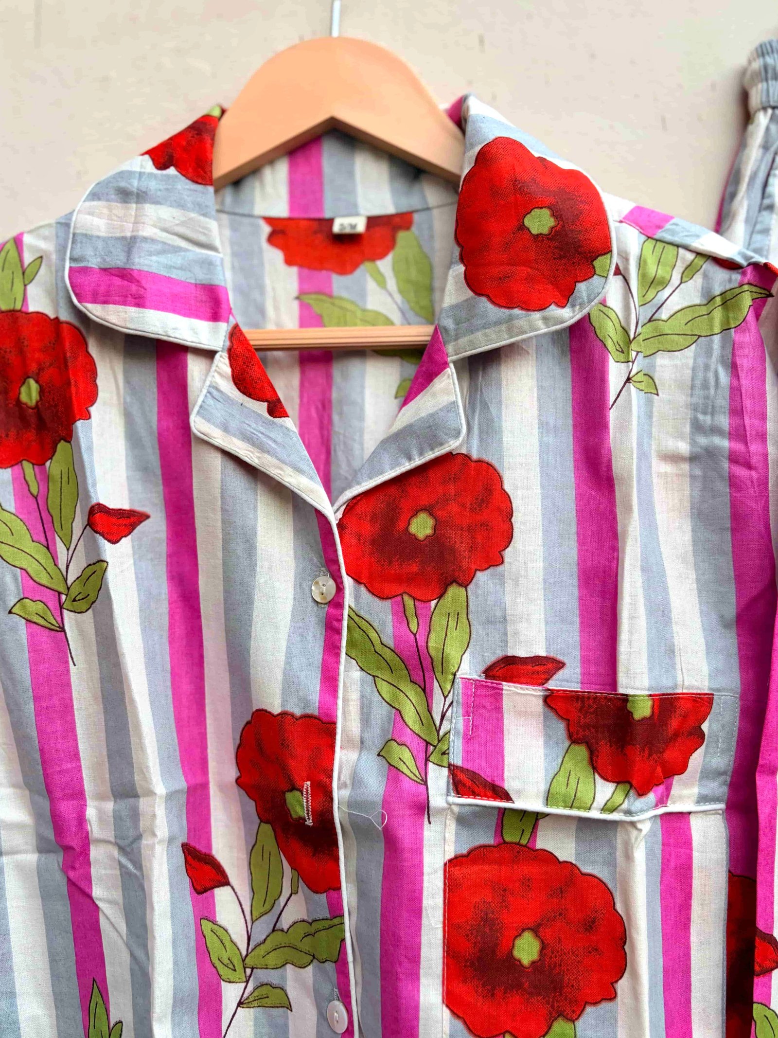 Bold Poppy Print & Striped PJ Set