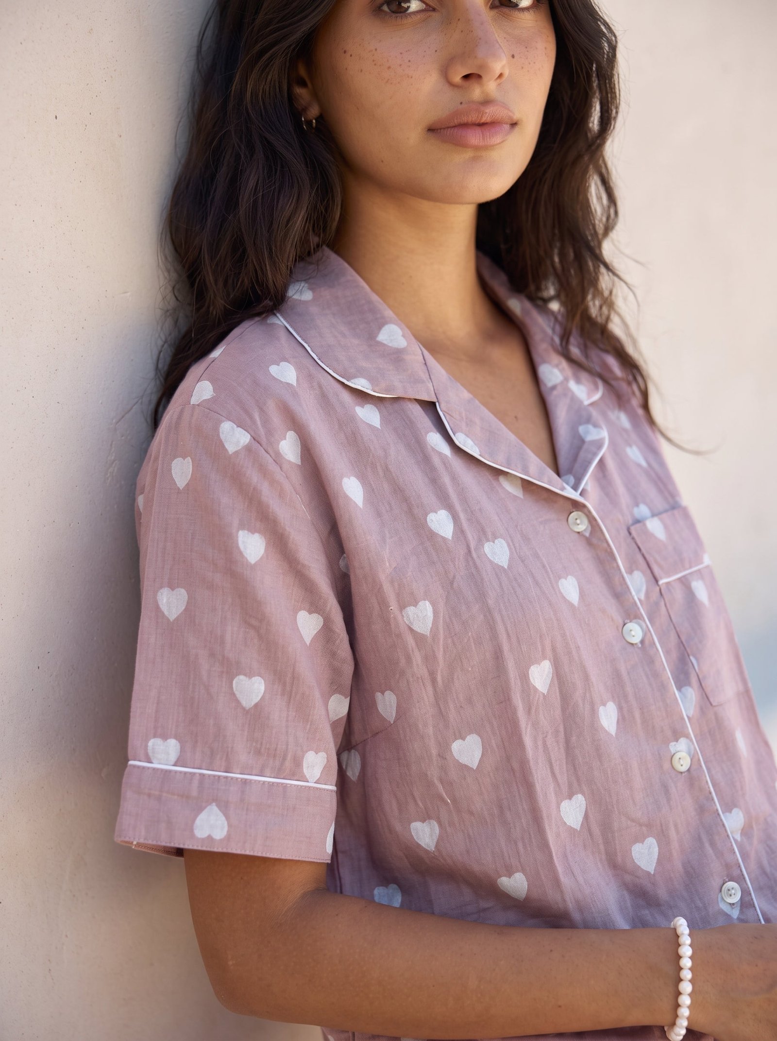 Blush Heart Cotton Pajama Set