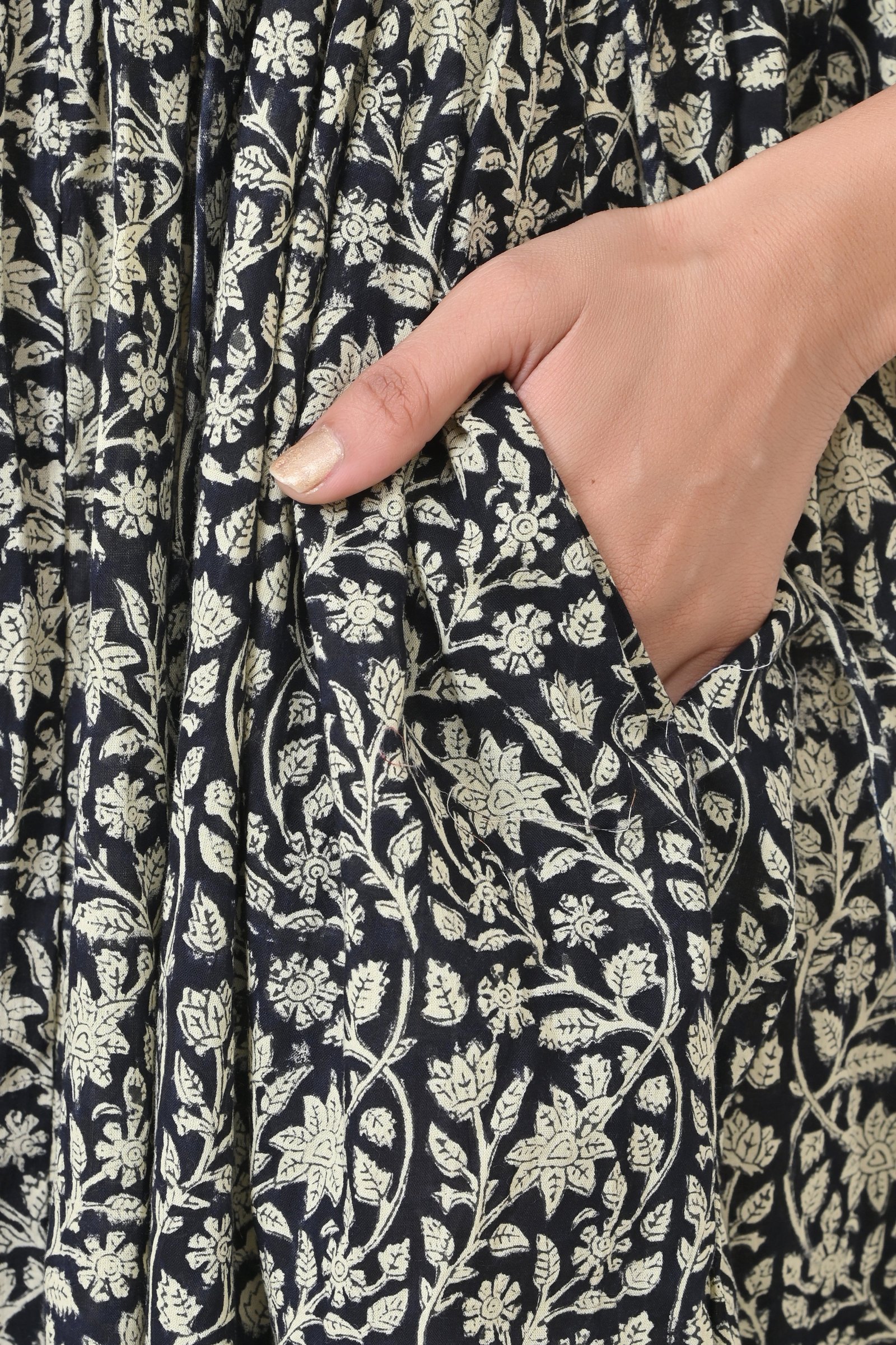 Floral Print Cotton Maxi Doi Dress