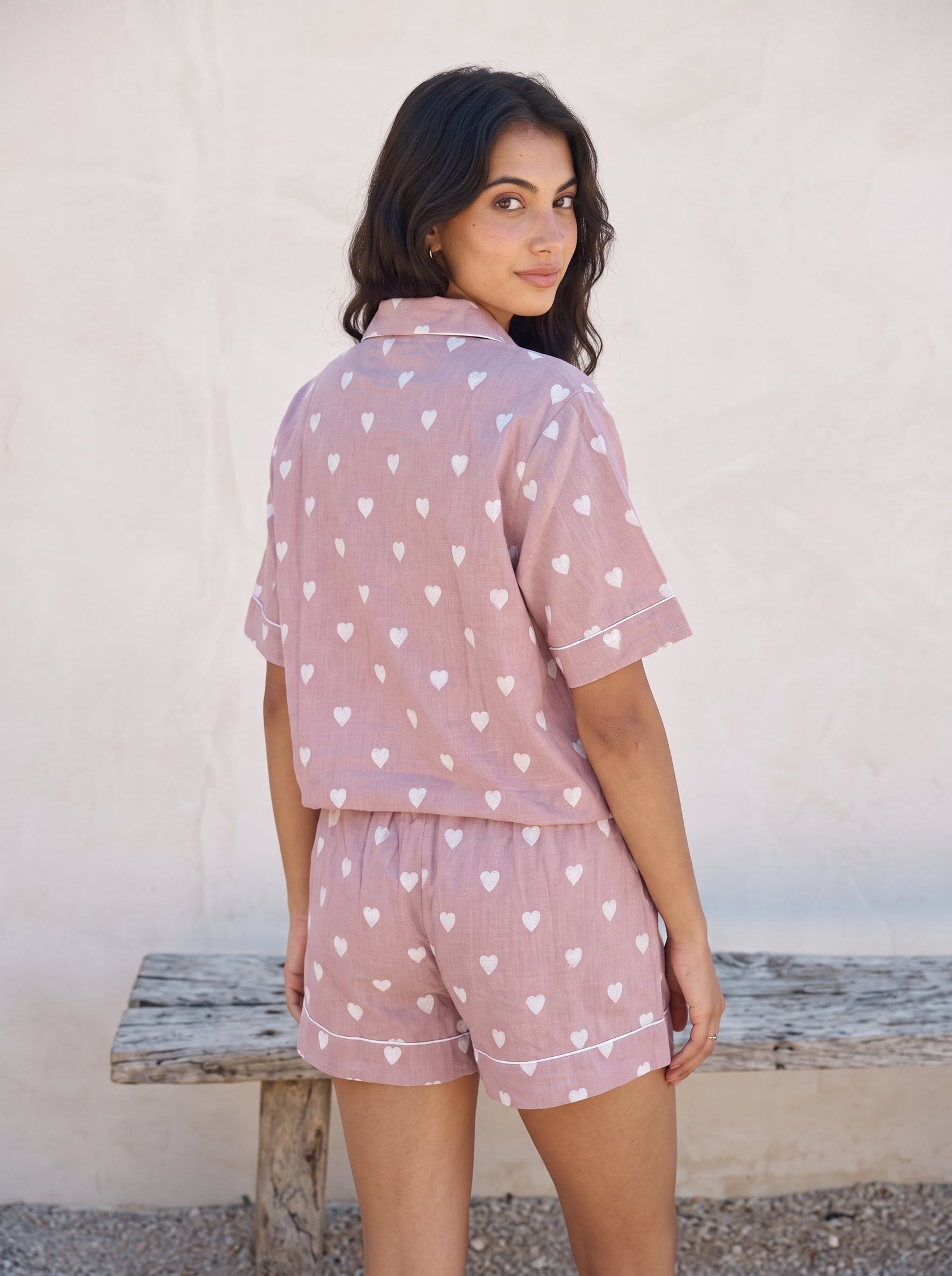 Blush Heart Cotton Pajama Set