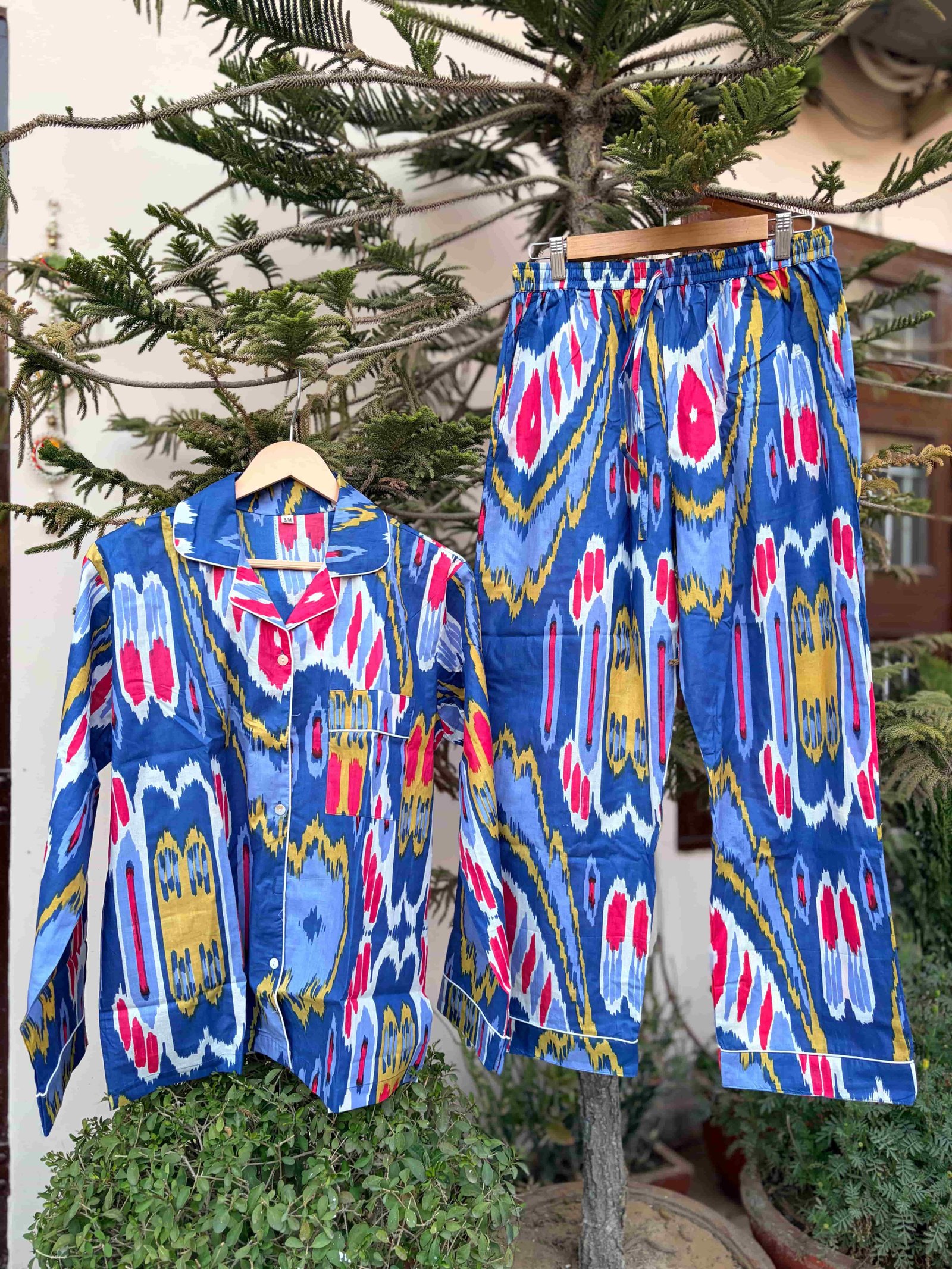 Bold Tribal Blue printed PJ Sets