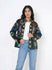 Olive Green Multicolor Embroidered Velvet Jacket